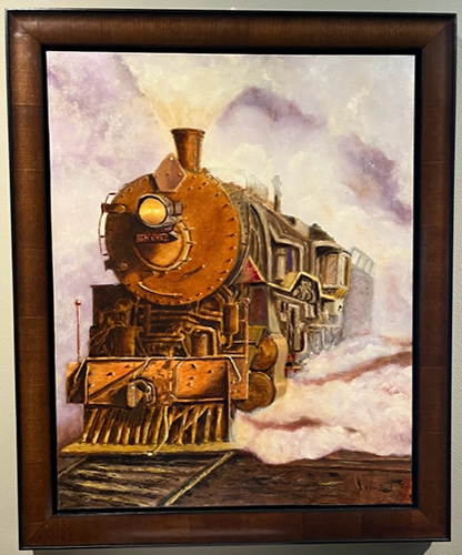 "Steamtrain", Oil on canvas by Daymond Ronald Barnhart