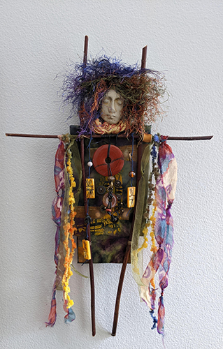 "Spirit Keeper Beatriz", Encaustic by Marjie Miller